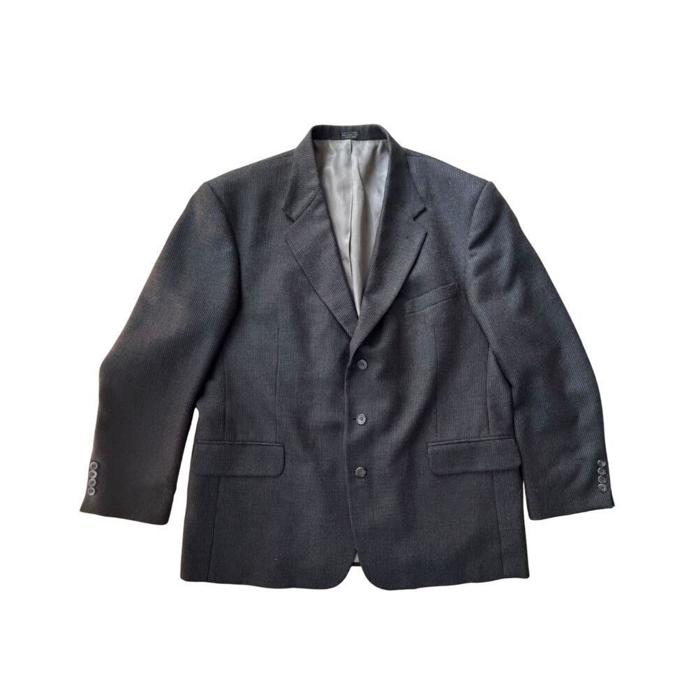 Oscar de la Renta Men's Wool Blazer Sport Coat 48R Brown Tweed Vintage